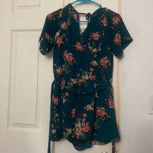 Women’s green floral romper by Hot Kiss small